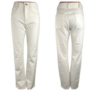 NWT. Massimo Dutti White White Mid -Waist Straight Fit Jeans. Size 2.